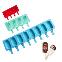 Moules à crème glacée en silicone de haute qualité faits maison à 4 8 cavités rectangulaires plateau cube moule à popsicle bac à glaçons