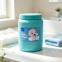 Étiquette personnalisée en vinyle auto-adhésif imperméable pour pot de lingettes pour bébé, impression privée, logo personnalisé, promotion alimentaire