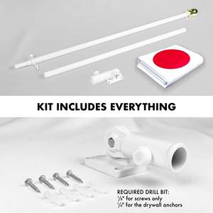 Bandera de Japón Blanca de 3x5 Pies, Impresa, con Asta de Aluminio Giratoria de 6 Pies Anti-Enredos, Impresión Digital en Poliéster, Estilo Volador - Product Image 3