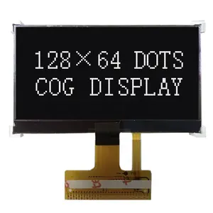 迷你128x64点LCD屏幕DFSTN白色文字黑色背景液晶显示器带背光