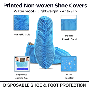 Couvre-chaussures antidérapants imprimés en PP pour infirmières et médecins, <span class=keywords><strong>jetables</strong></span>, sans latex, hypoallergéniques, professionnels, personnalisés, certifiés ISO - Product Image 2