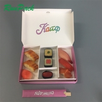 Boîte à sushi en carton personnalisée pour la livraison de sushi à emporter, avec compartiments, emballage alimentaire japonais, boîte à sushi en papier