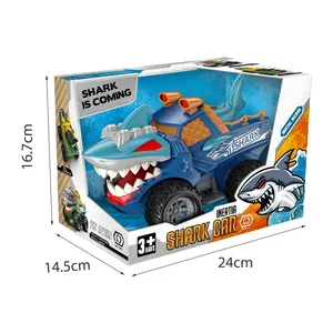 Friction Toy Vehicle Plastic Shark Car Toy Hand Pull Inertia Walking Toy With Tail Wagging And Mouth Open Function