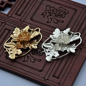 Pure Copper 180mm Three Dimensional Peony Hairpin Gold Silver Plating <b>Wedding</b> Hair <b>Accessory</b> - Product Image 4