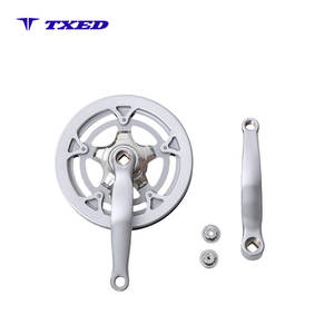 Pédalier <span class=keywords><strong>VTT</strong></span> à 4 pans cannelés 3/32"x44Tx170mm en acier CP, pédalier large type Fish avec plateau argenté et protection extérieure - Product Image 2