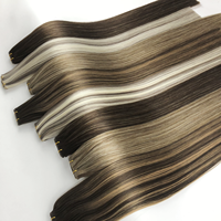 Extensions de cheveux naturels indiens de qualité supérieure, type M, suture Genius Weft, couleur invisible, fine, personnalisable