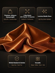 Tissu en velours coréen 280g, velours extensible lourd, velours doux et moelleux, teint sur mesure, lavable, pour abaya et kaftan - Product Image 3