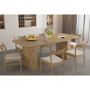 New Arrival Rectangular Dining Table Set Wood Ash Solid Wood Table And Chairs Set