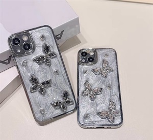 Coque de téléphone iPhone 17 16 15 14 13 12 11 Pro Max XS Plus avec papillon 3D avancé et diamants étincelants, accessoires iPhone - Product Image 6
