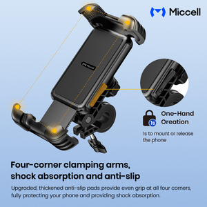 Support de <span class=keywords><strong>téléphone</strong></span> portable pour vélo et moto Miccell, en ABS imperméable, rotation à 360 degrés, réaction à une main - Product Image 6