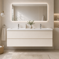 Meuble-lavabo flottant en aluminium grain de bois, sur mesure, fabricant OEM