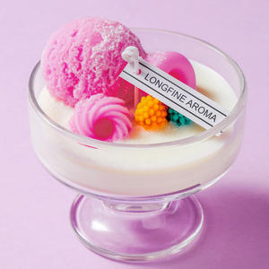 100% cera de soja helado postre aroma redondo hecho a mano aromaterapia vela regalo Día de San Valentín cumpleaños <span class=keywords><strong>Navidad</strong></span> flor eterna - Product Image 3