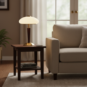 <span class=keywords><strong>Herman</strong></span> โคมไฟตั้งโต๊ะโลหะไม้แก้วโอปอลในช่วงกลางศตวรรษที่ไฟ LED ที่เข้ากันได้กับข้างเตียงสำหรับห้องนอนห้องนั่งเล่นโรงแรม - Product Image 2