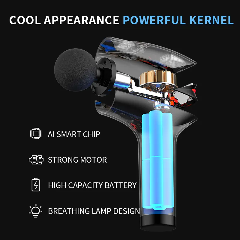 HB-001 Handheld Fascial Massagepistool Met Kleur Touchscreen Koude Kompres Kop Mini Jet Blower Massageproducten
