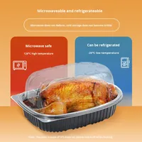 Boîtes à lunch jetables en plastique de qualité alimentaire anti-buée pour poulet rôti, canard rôti, pigeon bébé - Respectueuses de l'environnement, non toxiques