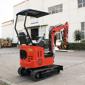 Mini-excavatrice sur chenilles de couleur rouge avec un rayon de braquage court pour la construction agricole et le terrassement de canaux fluviaux - Product Image 1