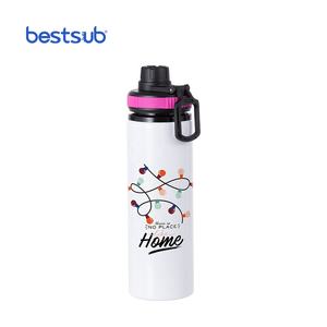 Botol Tumbler Air Aluminium 28oz 850ml Putih Polos untuk Sublimasi Custom Grosir dengan Tutup Berwarna - Product Image 2