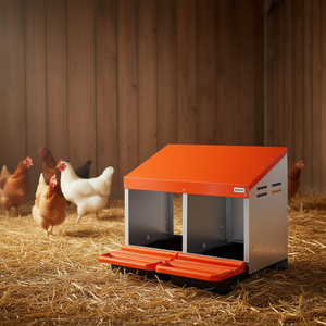 Nido para Gallinas Vevor, 2 Compartimentos, Acero Galvanizado, Recolección de Huevos, Alojamiento para Aves de Corral - Product Image 2