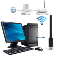 Adaptador USB 2.0 de 2.4 GHz, Tarjeta de Red Inalámbrica Wifi de 150 Mbps con Antena, Chipset Ralink MTK 7601 para Computadora Portátil, Venta al por Mayor