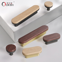 Oukali 96mm Moderne Simple Bouton En Bois Poignée En Alliage De Zinc pour Cuisine Salle De Bains Placard Armoire Tiroir De Chine