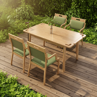 Table et chaises pliantes modernes en bois pour personnes âgées, 4 places, idéales pour hôtels, appartements et maisons de retraite - Offre Spéciale