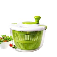 Newell Handmatige Salade Droger met Transparante Kom en Groene Handgreep, Ideaal voor het Wassen en Uitdrogen van Groenten en Fruit in de Keuken