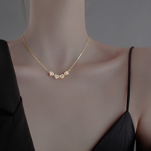 Four Leaf Clover Necklace With Full Diamonds For Women Gift Qixi Festival Jewelry Silver Chain 10cm Extended - Product Image 3