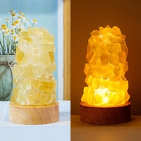 Lampe d'Ambiance USB en Gravier de Cristal Naturel pour Chambre à Coucher et Chevet - Emballage Individuel