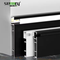 Profil Lisplang Dinding Lantai Logam Kabinet Dapur Dekoratif Modern, Papan Skirting Aluminium LED