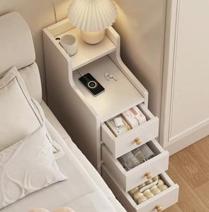 Modern Living Room Bedside Table Small Storage Cabinet Integrated Extremely Narrow Gap Simple <strong>Mini</strong> Storage Rack Wooden 3 <strong>Drawers</strong> - Product Image 1