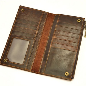 Boshiho Leather Biker <b>Wallet</b> with Vintage <b>Wallet</b> Fabric - Product Image 1