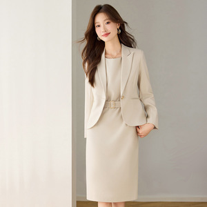 Women's Suit Set Sleeveless Bodycon Dress Midi Length Anti-Wrinkle Work Wear Worsted Fabric Spandex <b>Blend</b> - Product Image 2