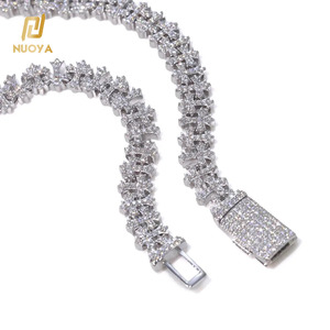 Pulsera Nuoya <span class=keywords><strong>de</strong></span> 8 MM con Diseño <span class=keywords><strong>de</strong></span> Cruz Brillante Bañada en Plata, Cadena <span class=keywords><strong>de</strong></span> Eslabones <span class=keywords><strong>de</strong></span> Moda <span class=keywords><strong>para</strong></span> <span class=keywords><strong>Hombre</strong></span> <span class=keywords><strong>y</strong></span> Mujer, Joyería Fina - Product Image 1