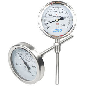 WSS Termômetro Bimetálico Dois <span class=keywords><strong>Metal</strong></span> Medidor Térmico Temp Thread BSP 1/2 ''Totalmente SS Personalizar Stem Dial Therm 4 polegada 6 polegada 100mm 150mm - Product Image 1