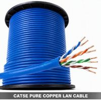 Cable de Red Cat5e UTP 24AWG Ethernet 305m 1000ft en Caja, Cable LAN de Cobre Desnudo para Red Gigabit, Hogar/Escuela, Azul Multifilar
