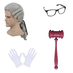 Traje de lujo de juego de rol de <span class=keywords><strong>juez</strong></span> PESENAR, que incluye Peluca de <span class=keywords><strong>juez</strong></span>, mazo, gafas, guantes, para ayudarlo a restaurar <span class=keywords><strong>la</strong></span> imagen <span class=keywords><strong>del</strong></span> <span class=keywords><strong>juez</strong></span>. - Product Image 1