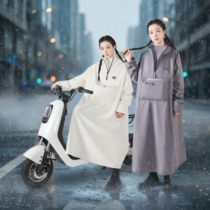 Thick Long <strong>Waterproof</strong> Raincoat <strong>Full</strong> <strong>Length</strong> Heavy Duty Reusable Rain <strong>Coat</strong> for Adult Outdoor Daily Use Hiking - Product Image 1