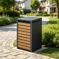 Abri de rangement extérieur rectangulaire en métal pour déchets, 240L, design écologique pour le recyclage, style moderne et luxueux pour usage commercial