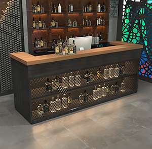 Comptoir de bar moderne en forme d'arc B052 pour salon de beauté, hôtel, salle de sport - Meubles commerciaux résistants à la corrosion - Product Image 5