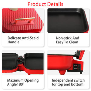 Parrilla Eléctrica Infrarroja Multifuncional sin Humo, 1200W, Superficie de Cocción Antiadherente de PTFE, para Pizza, Uso Doméstico y en Hoteles - Product Image 3