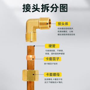 Adaptateur réducteur haute pression tout en cuivre, connecteur fileté intérieur/extérieur épaissi pour tuyau de gaz, climatisation, marine - Product Image 5