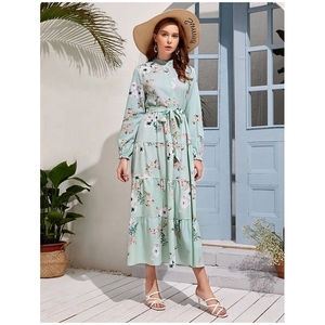 ชุดเดรสแขนยาวผ้าชีฟองสำหรับผู้หญิงชุดเดรสแขนยาวพิมพ์ลายดอกไม้โบฮีเมียนสำหรับฤดูร้อน - Product Image 4