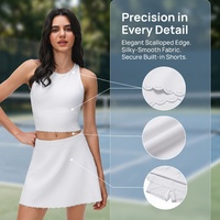 Ensemble de sport professionnel pour femmes (tennis/yoga) – Design tendance sur le devant, en Spandex/Nylon, taille élastique sans couture, personnalisable