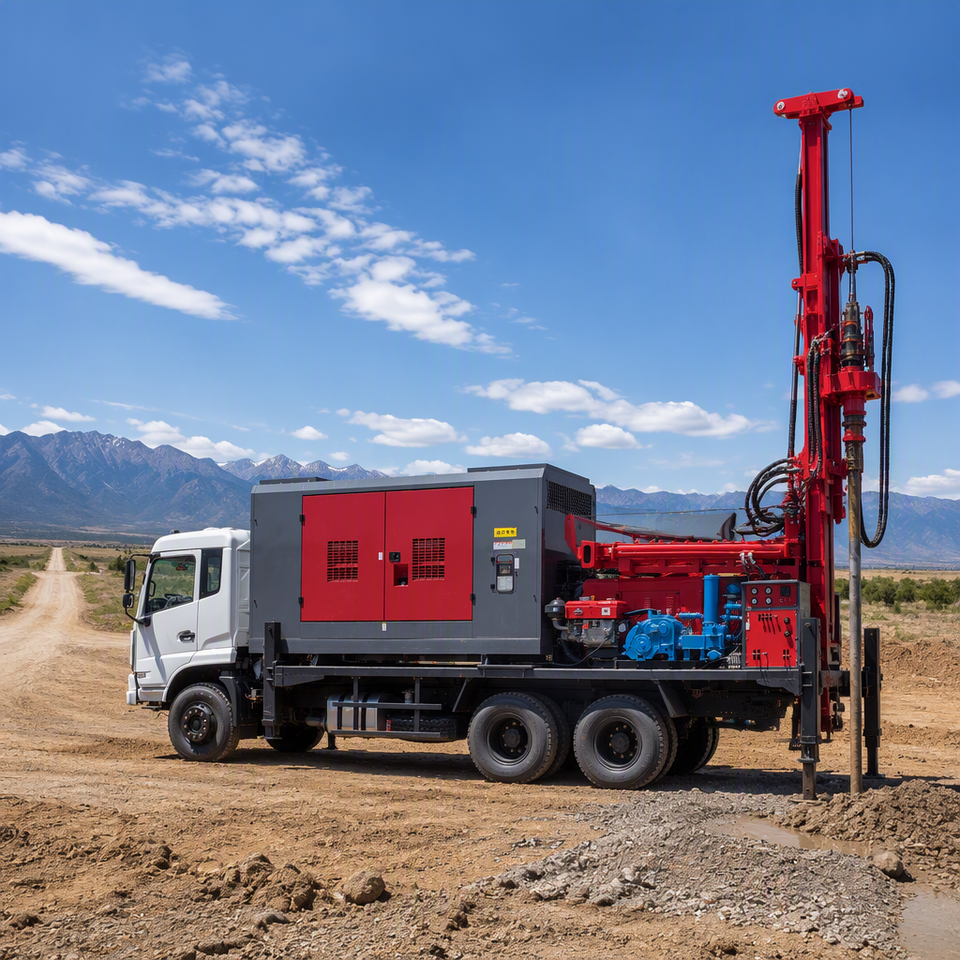 Well Water Model Truck Mounted Water Well Drilling Rig 140-400mm Bore Diameter Max 1000m ...