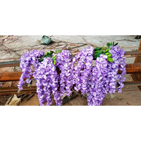 Pohon bunga Wisteria buatan, bunga sutra ungu tanaman Wisteria untuk dalam ruangan luar ruangan rumah pesta pernikahan dekorasi restoran