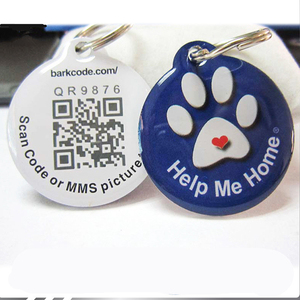 Etiqueta de Identificación Personalizada para Mascotas con Chip Programable, Mini Etiqueta de Resina Epoxi con Código <span class=keywords><strong>QR</strong></span> y Código de Barras, 134.2khz/13.56MHz, Impermeable - Product Image 1