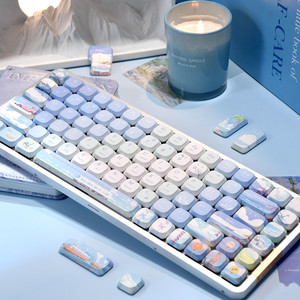 Low Profile ADA Chasing Summer Coolness <strong>Keycaps</strong> <strong>Set</strong> Round Profile Cute <strong>Keycaps</strong> <strong>Custom</strong> <strong>Keycaps</strong> Durable PBT Side Sublimation - Product Image 3