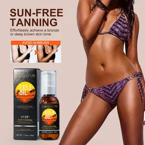 Wholesale Tanning Oil Organic Moisturizing UVA/UVB Suntan Drops Dark Self Tanner Sunscreen SPF 25+tanning