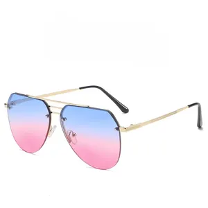 2023 Neue Trendy Pilot Sonnenbrille Herren Luxus Brille Big Frame Shades Sonnenbrille Linse
