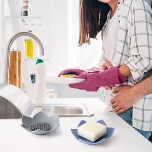 Lotus Vorm Siliconen Badkamer Zeepbakje Flexibele Zelfdrainage Zeephouder Voor Badkamer Douche - Product Image 6